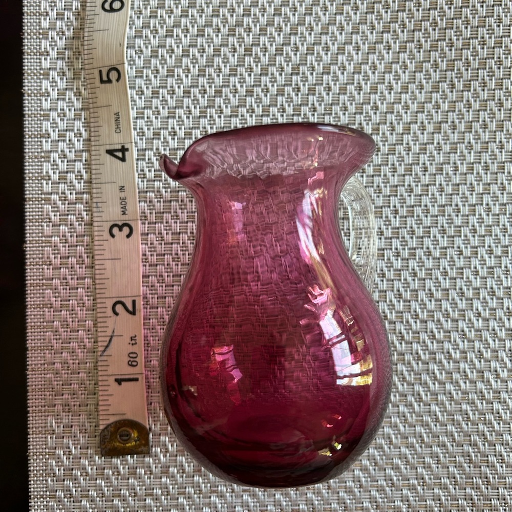 Cranberry glass vase